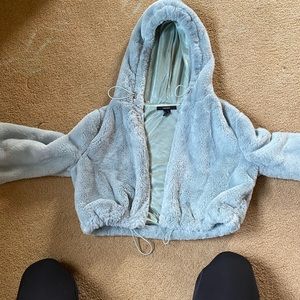 Forever 21 Fuzzy/silk jacket